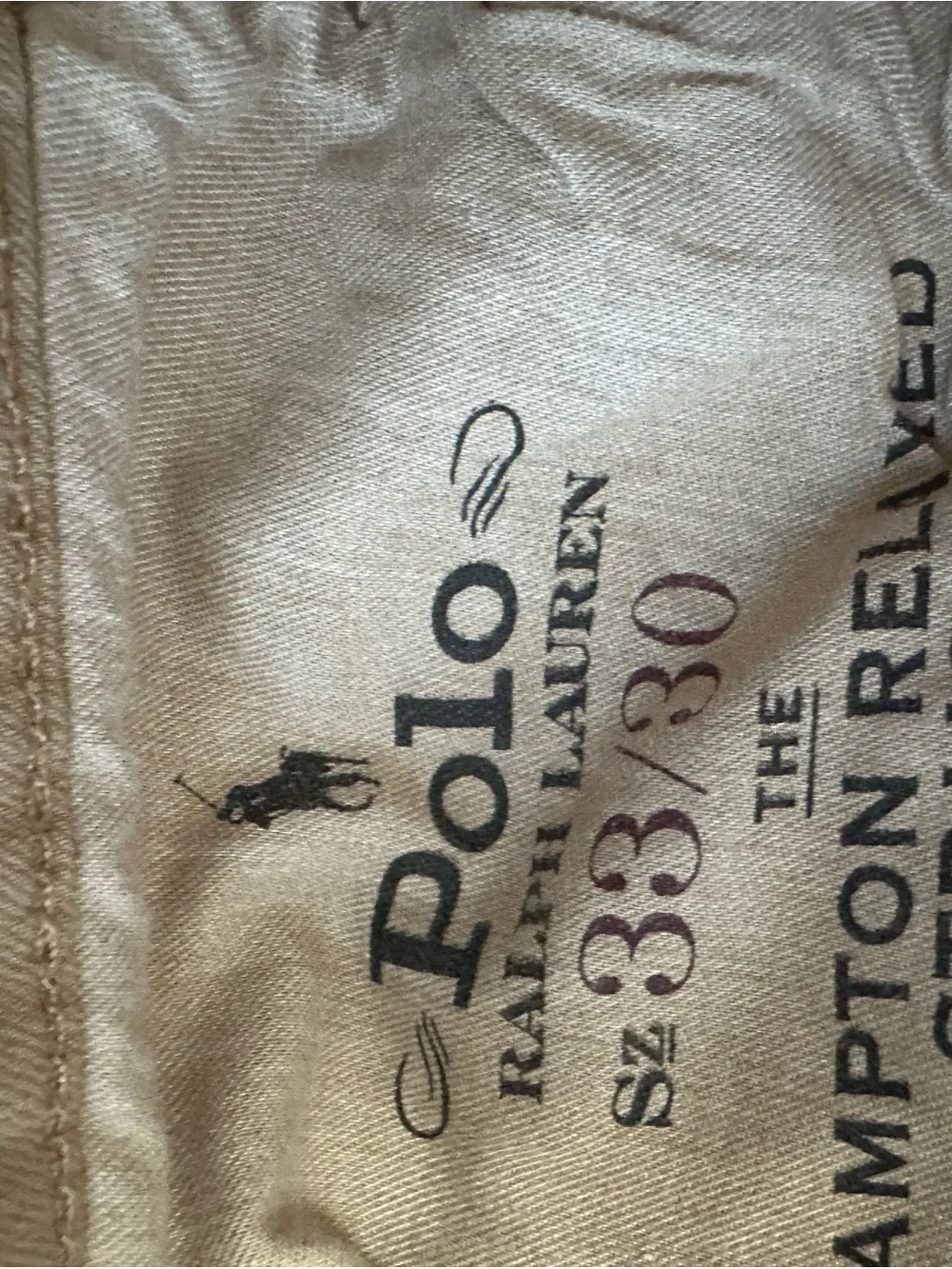 Men’s Polo Ralph Lauren Tan Straight Leg Pants Size 33x30